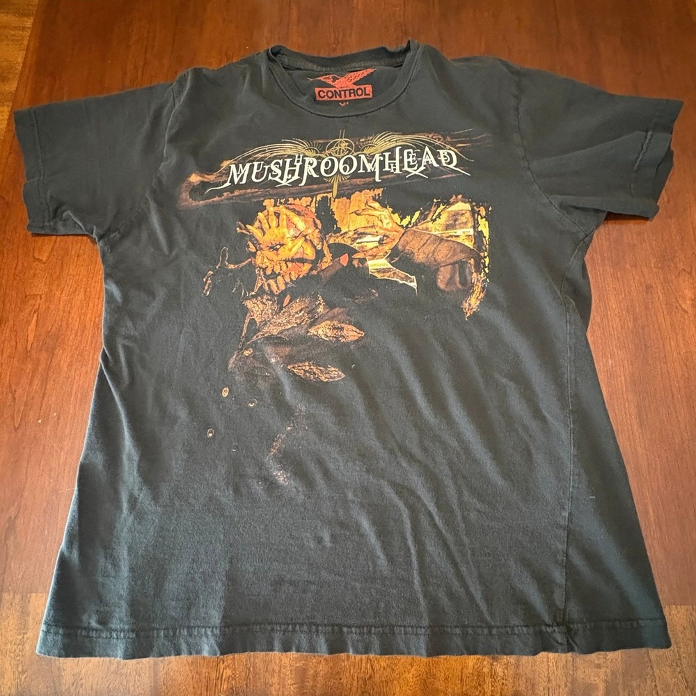 Mushroomhead Band T-Shirt Mens L Black Scarecrow Graphic Nu Metal Industrial
